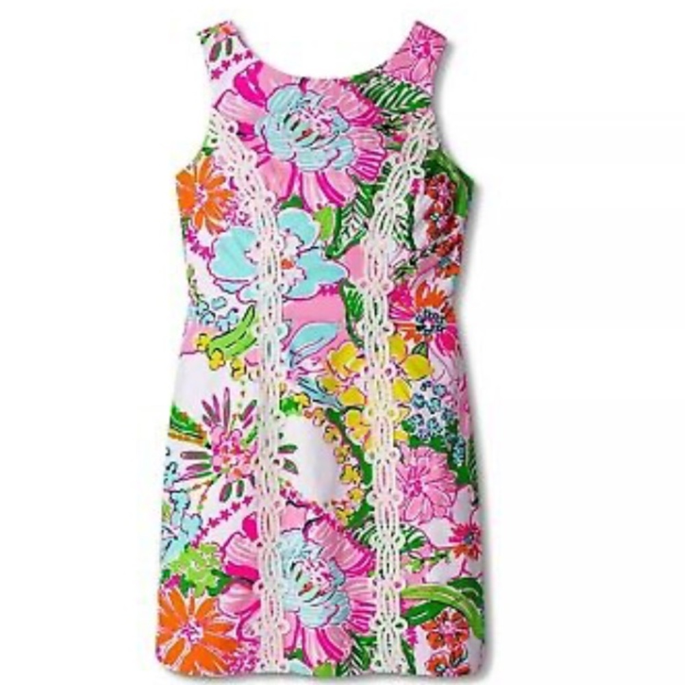 Lilly pulitzer sleeveless floral embroidered dress nosey posie